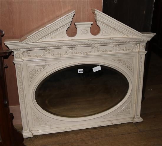 A white painted overmantel mirror
